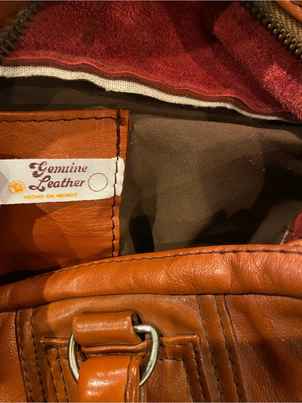 Bag, Classic Men's Leather Weekender Orange